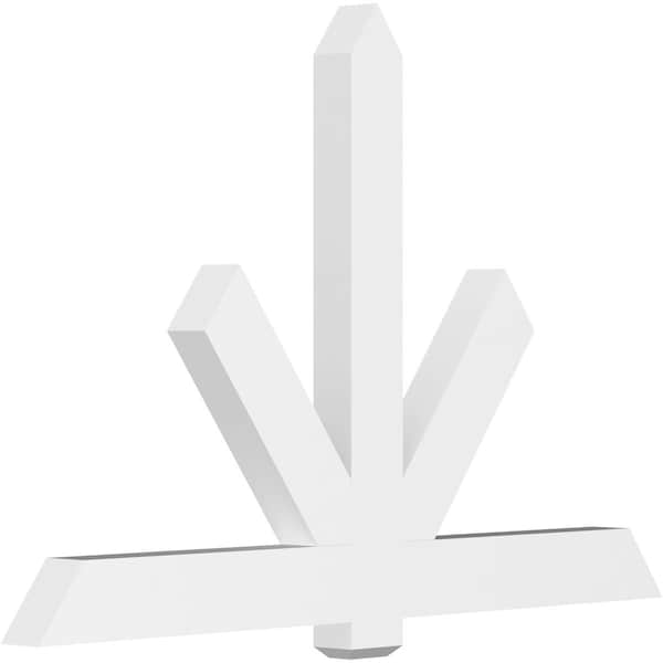 Ekena Millwork Kennewick Architectural Grade PVC Gable Bracket, 72"W x 48"H x 4"D x 6"F, 16/12 Pitch GBP072X48X0406KEN00 - main